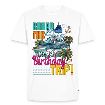 Embarquement du navire Croisière familiale pour son 60e anniversaire - T-shirt Premium bio Homme - blanc - Devant - Nico (187cm)