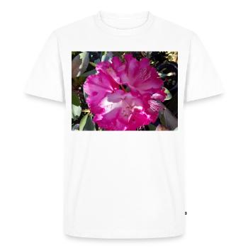 Azalée Fuchsia en Pleine Fleur - T-shirt Premium bio Homme - blanc - Devant - Nico (187cm)