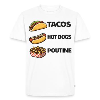 Tacos Hot Dog Poutine - T-shirt Premium bio Homme - blanc - Devant - Nico (187cm)