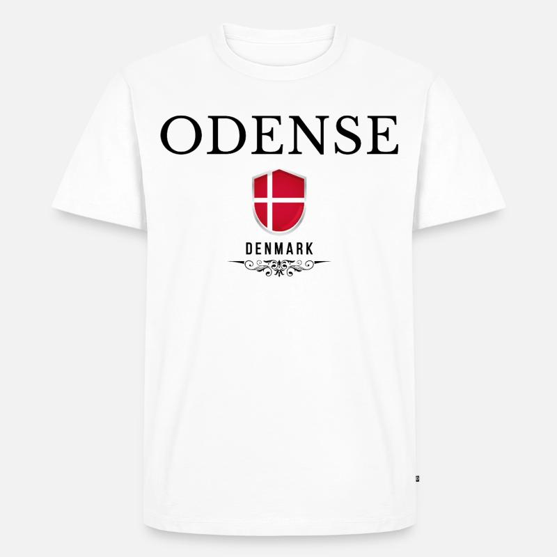 Odense-Souvenir, elegantes Odense-Design - Männer Premium Bio T-Shirt - Weiß