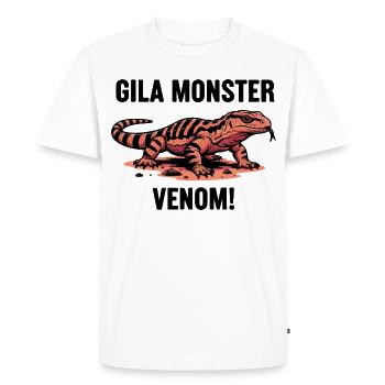 Monstre de Gila Venin Lézard Danger Desert Noir - T-shirt Premium bio Homme - blanc - Devant - Nico (187cm)