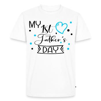 Premier bébé de la fête des pères - T-shirt Premium bio Homme - blanc - Devant - Nico (187cm)