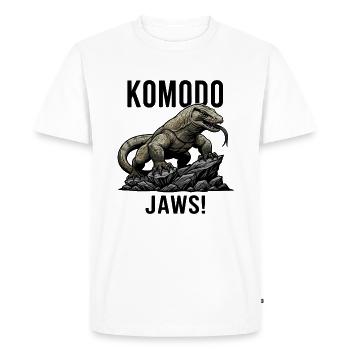 Komodo Dragon Jaws Danger Black Lizard - Men's Premium Organic T-Shirt - white - Front - Nico (187cm)