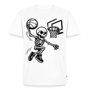 Dunking squelette de basket-ball - T-shirt Premium bio Homme - blanc - Devant - Nico (187cm)