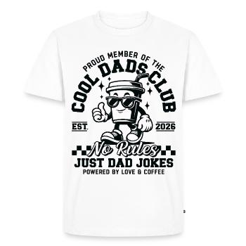 Cadeau Papa 2026 - Club des Papas Cool - T-shirt Premium bio Homme - blanc - Devant - Nico (187cm)