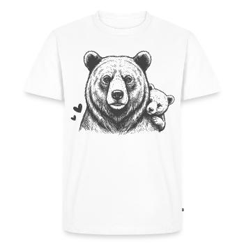 Père ours et bébé - T-shirt Premium bio Homme - blanc - Devant - Nico (187cm)