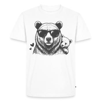 Père, ours et enfant - T-shirt Premium bio Homme - blanc - Devant - Nico (187cm)