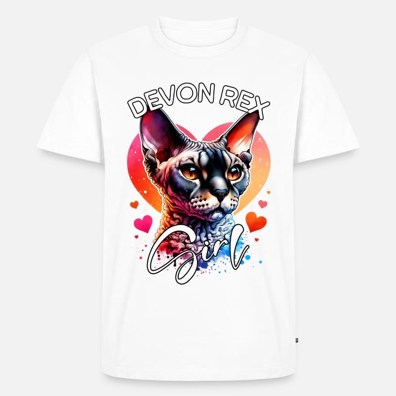 Devon Rex Fille Devon Rex - T-shirt Premium bio Homme - blanc