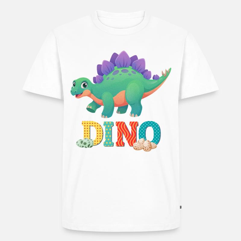 Dino - Männer Premium Bio T-Shirt - Weiß