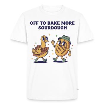 Off To Bake More Sourdough Bread Baking Era - Men's Premium Organic T-Shirt - white - Front - Nico (187cm)