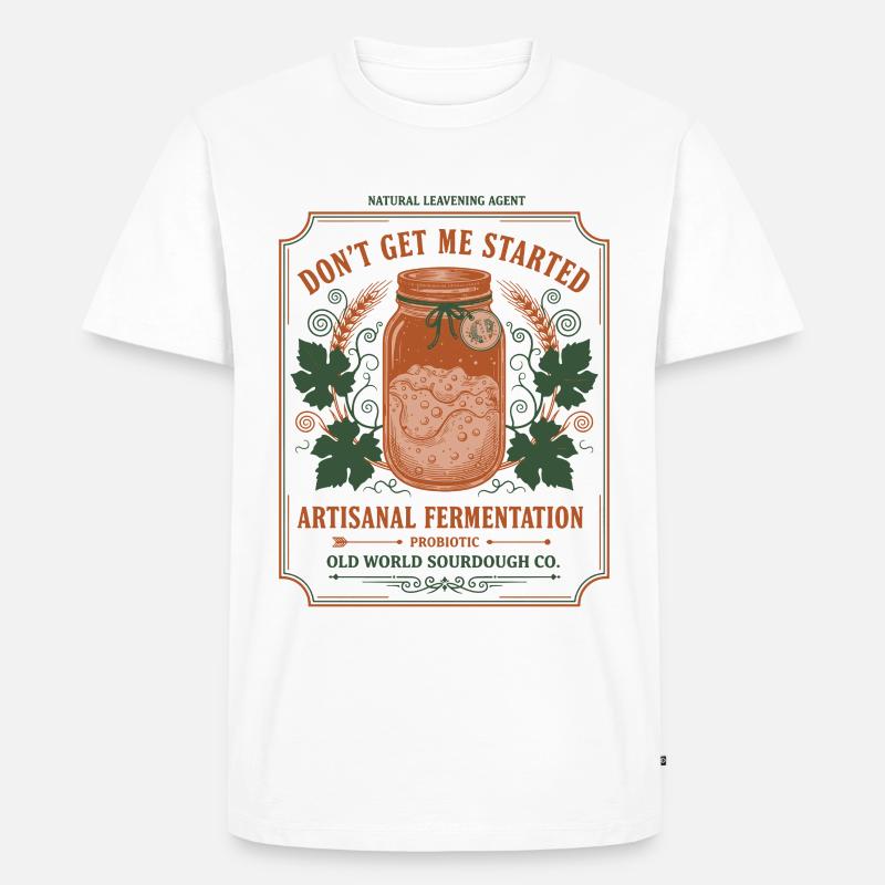 Sauerteigbrot Backbäcker Sauerteigstarter - Männer Premium Bio T-Shirt - Weiß