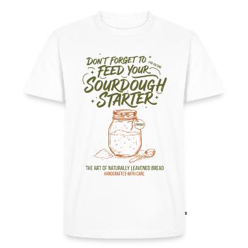 sourdough Starter Bread Baking Baker Era Local - Men's Premium Organic T-Shirt - white - Front - Nico (187cm)