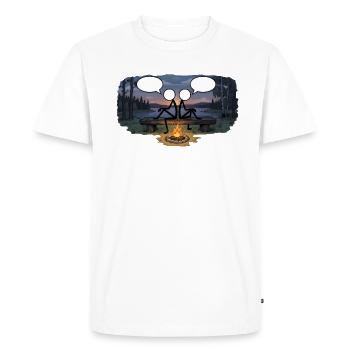 Savo Guys Duo 17 Friends' Evening by the Campfire - Men's Premium Organic T-Shirt - white - Front - Nico (187cm)