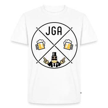 Signe de main du marié pour enterrement de vie de garçon Cercle de bière POS 3C - T-shirt Premium bio Homme - blanc - Devant - Nico (187cm)
