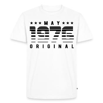 May 1976 Original Striped Vintage Birthday - Men's Premium Organic T-Shirt - white - Front - Nico (187cm)