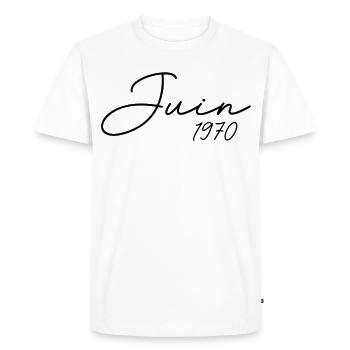 1970 Birthday June 1970 Gift June 1970 - Men's Premium Organic T-Shirt - white - Front - Nico (187cm)