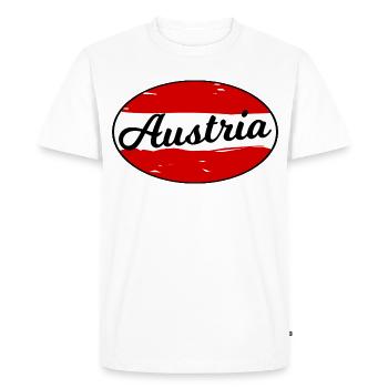 Austria Script Logo on Red - Men's Premium Organic T-Shirt - white - Front - Nico (187cm)