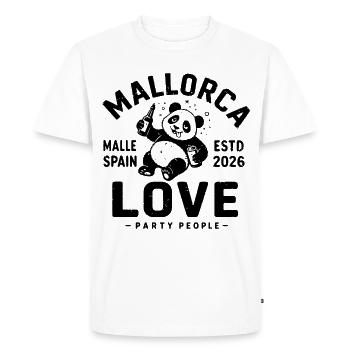 Malle 2026 Fête Peuples Malle Love - T-shirt Premium bio Homme - blanc - Devant - Nico (187cm)