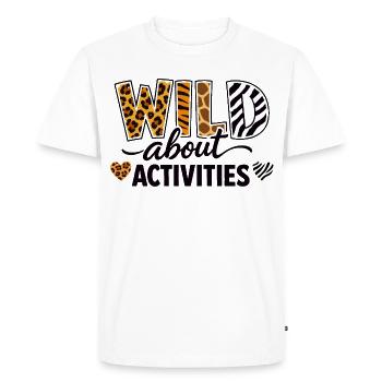 Wild About Activities Safari Animal Print Design - Men's Premium Organic T-Shirt - white - Front - Nico (187cm)