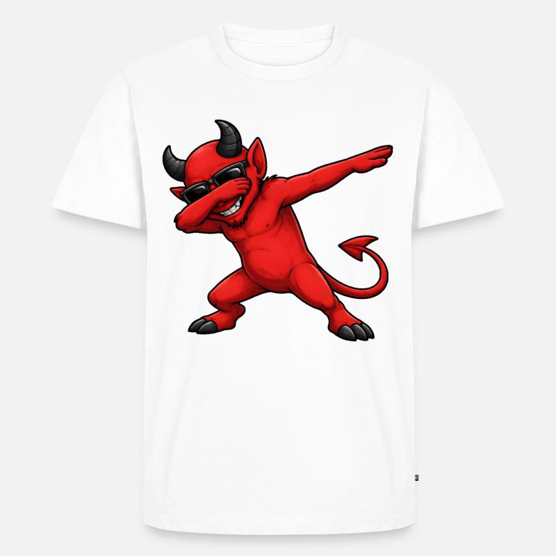 Dabbing Teufel - Männer Premium Bio T-Shirt - Weiß