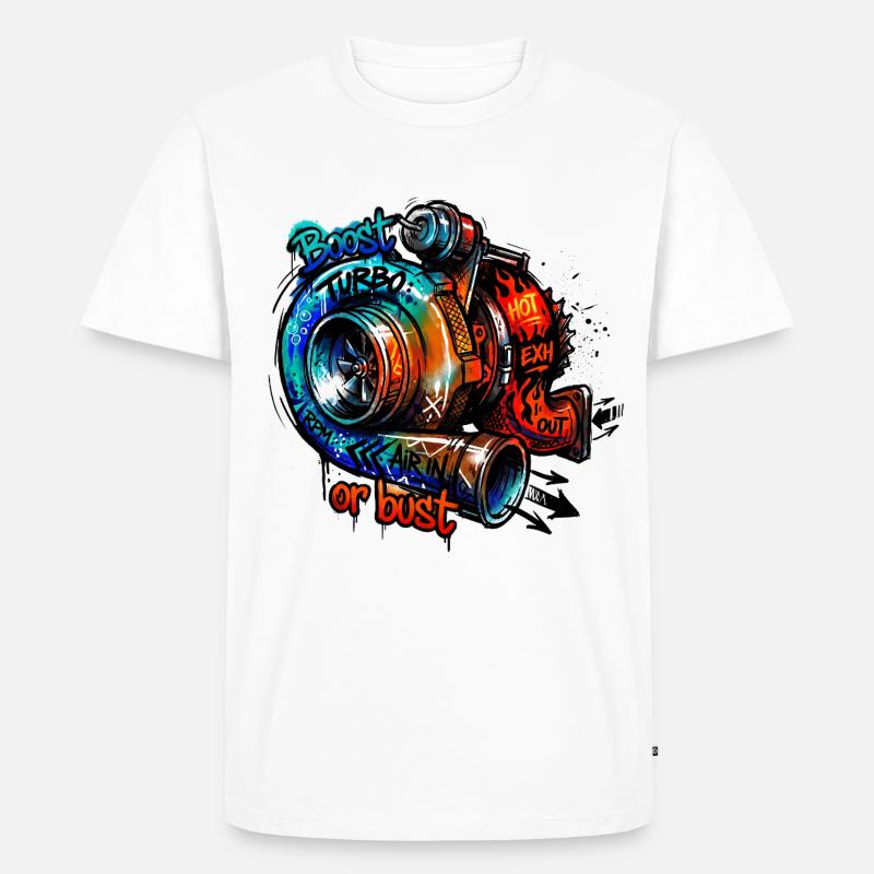 Turbo-Boost oder Bust - Männer Premium Bio T-Shirt - Weiß