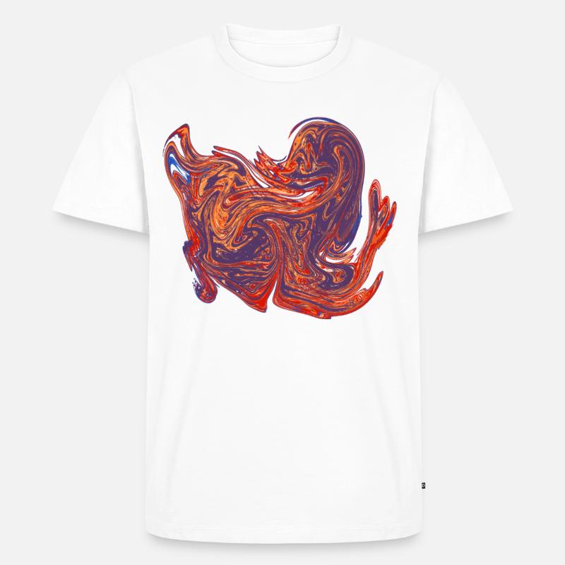 Farbwirbel-Herz Marmormuster - Männer Premium Bio T-Shirt - Weiß