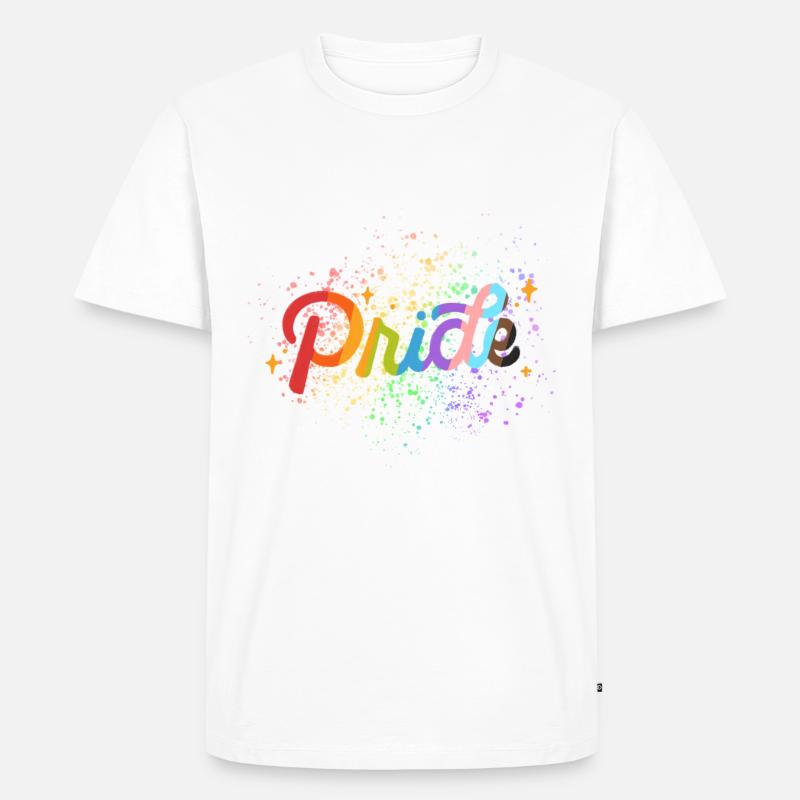 Pridemix Farbspritzer - Männer Premium Bio T-Shirt - Weiß
