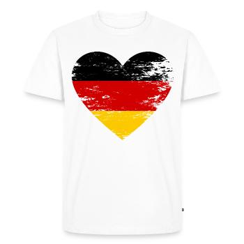 Drapeau de l’Allemagne Coeur - T-shirt Premium bio Homme - blanc - Devant - Nico (187cm)
