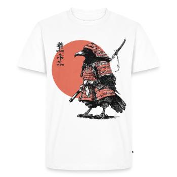 Raven Samurai in Armor Ukiyoe Sunset - Men's Premium Organic T-Shirt - white - Front - Nico (187cm)
