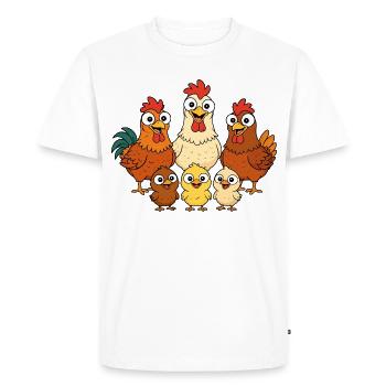 Chickens, roosters and chicks - Men's Premium Organic T-Shirt - white - Front - Nico (187cm)
