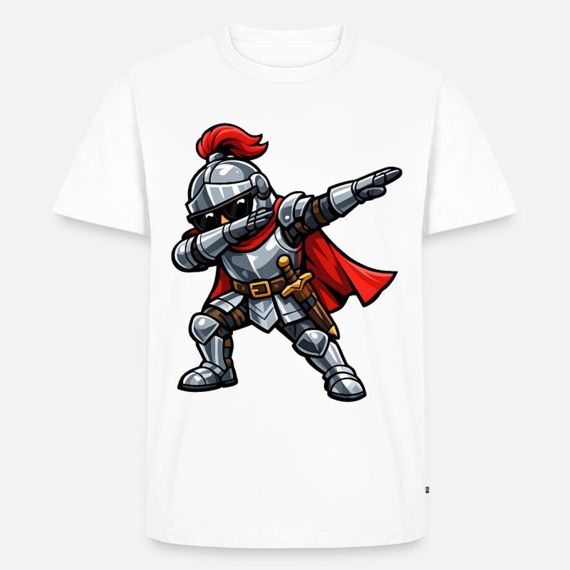 Dabbing Ritter - Männer Premium Bio T-Shirt - Weiß