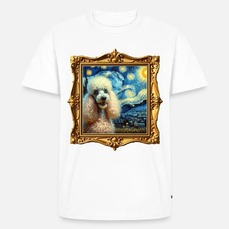 Pudel Starry Night - Männer Premium Bio T-Shirt - Weiß