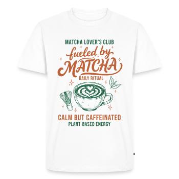 Club des amateurs de matcha alimenté par le matcha calme mais - T-shirt Premium bio Homme - blanc - Devant - Nico (187cm)