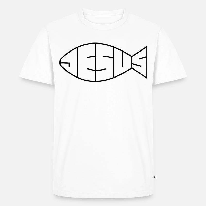 Jesus | Liebe | Glaube | Geschenk - Männer Premium Bio T-Shirt - Weiß