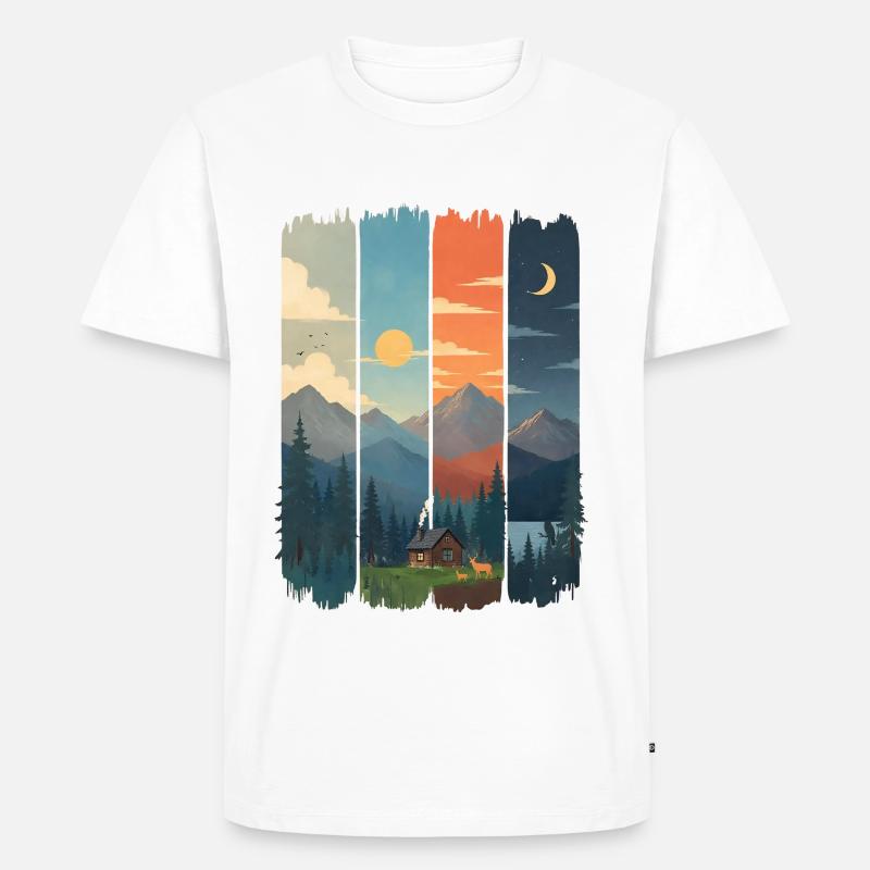 Horizonte in vier Gebirgstafeln - Männer Premium Bio T-Shirt - Weiß