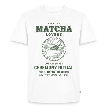 Matcha Lovers Kyoto Japan Ceremony Ritual Tea - Men's Premium Organic T-Shirt - white - Front - Nico (187cm)