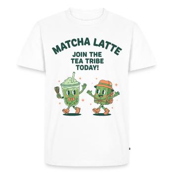 Matcha Latte Rejoignez la Tribu du Thé aujourd’hui Amateur de matcha - T-shirt Premium bio Homme - blanc - Devant - Nico (187cm)
