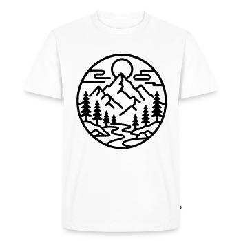 Mountain Forest Emblem - Men's Premium Organic T-Shirt - white - Front - Nico (187cm)