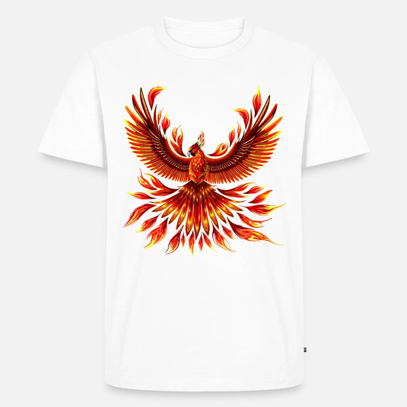 Phönix-Feuervogel - Männer Premium Bio T-Shirt - Weiß
