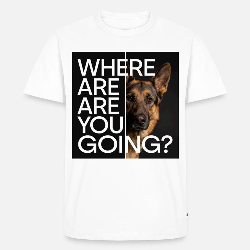 Deutscher Schäferhund Statement Motiv - Männer Premium Bio T-Shirt - Weiß
