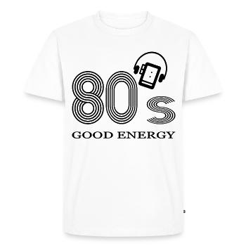 années 80 - T-shirt Premium bio Homme - blanc - Devant - Nico (187cm)
