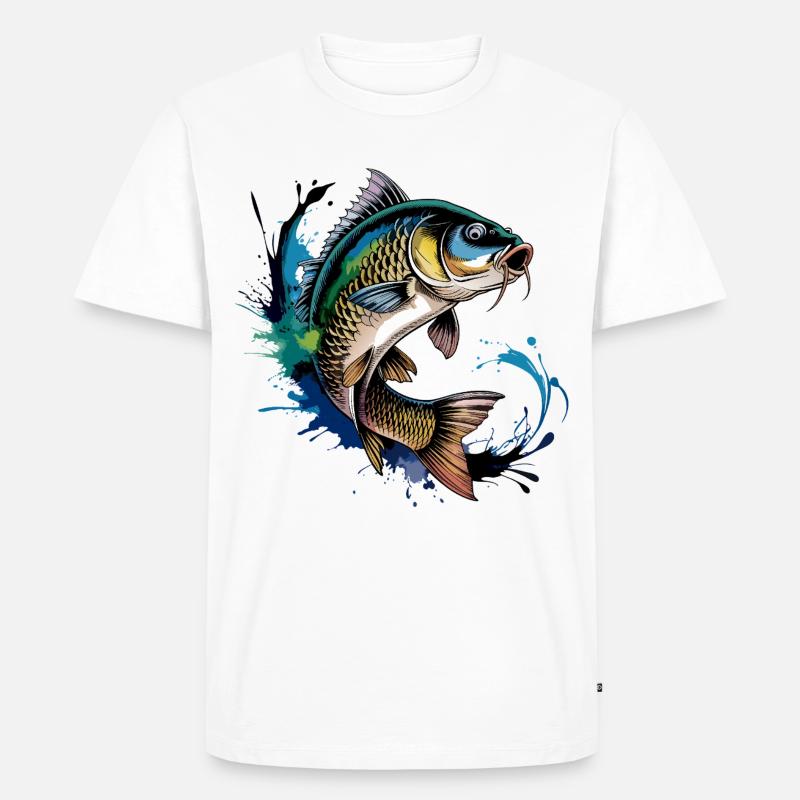 Springender Karpf - Männer Premium Bio T-Shirt - Weiß