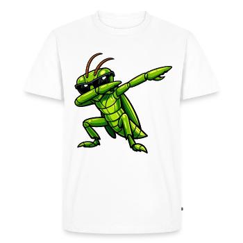 Tamponnement de la sauterelle - T-shirt Premium bio Homme - blanc - Devant - Nico (187cm)
