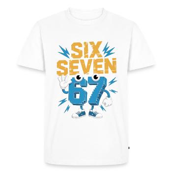 Number Hero 67 dans le style comic - T-shirt Premium bio Homme - blanc - Devant - Nico (187cm)