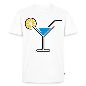 Cocktail / Verre cocktail / Martini + (bleu clair) - T-shirt Premium bio Homme - blanc - Devant - Nico (187cm)