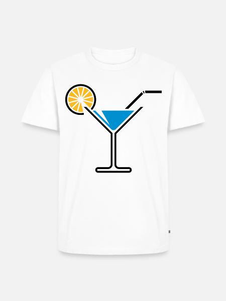 Cocktail / Cocktail Glass / Martini + (Light Blue) - Men's Premium Organic T-Shirt - white