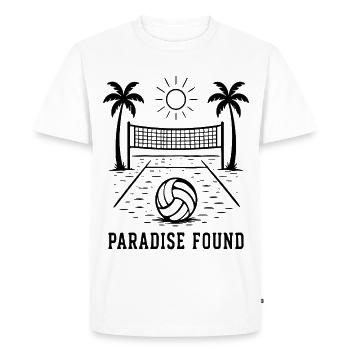 Le paradis a trouvé le beach-volleyball paradis d’été - T-shirt Premium bio Homme - blanc - Devant - Nico (187cm)