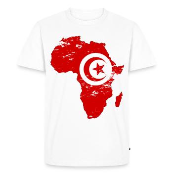 Tunisia Flag Africa - Men's Premium Organic T-Shirt - white - Front - Nico (187cm)