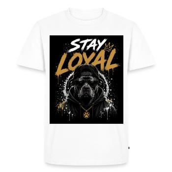 Stay Loyal Dog Shirt Hund Cool Design Streetwear - T-shirt Premium bio Homme - blanc - Devant - Nico (187cm)