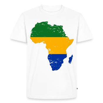 Gabon_Flagge_Afrika_used - T-shirt Premium bio Homme - blanc - Devant - Nico (187cm)